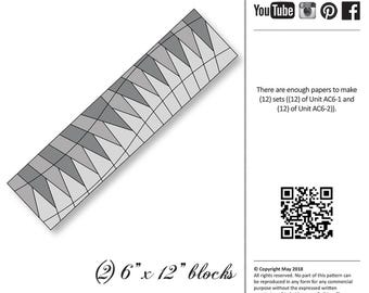 Charm Elements 22 6in Wavy Spike Pattern | Quiltworx Judy Niemeyer | Batik Quilt Foundation Papers | Rusty