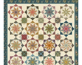 Eldon - Dahlia Pattern | Edyta Sitar Laundry Basket Quilts | 86x86 | Rusty