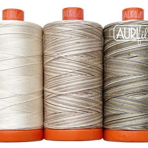 Aurifil Rubber Tree 50 wt | Tans | 3 Spool Pack 1422 yards each spool | Rusty