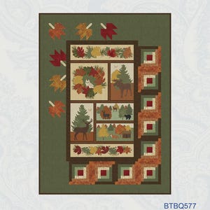 Log Frame Panel Quilt Pattern | BTBQ577 | From Bound To Be Quilting | Fall Autumn | Rusty
