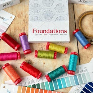 AURIFIL Mini Foundations Thread 12wt. 10 Spools Rainbow of Colors  | Rusty