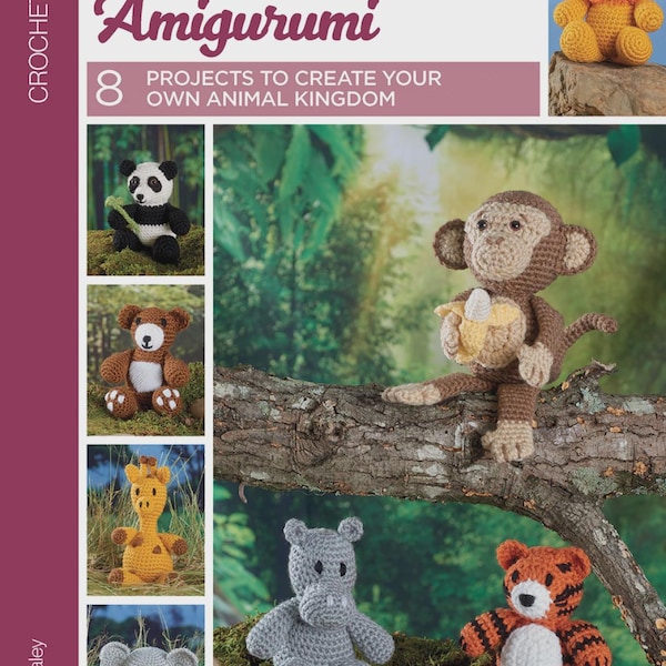 Libro de patrones de amigurumi de animales del zoológico / 19156* / ¡52 páginas! Animales: Mono, León, Jirafa, Oso / Rusty