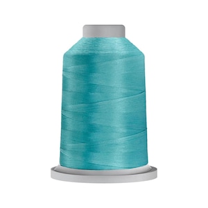May include: A spool of turquoise thread for sewing or embroidery.