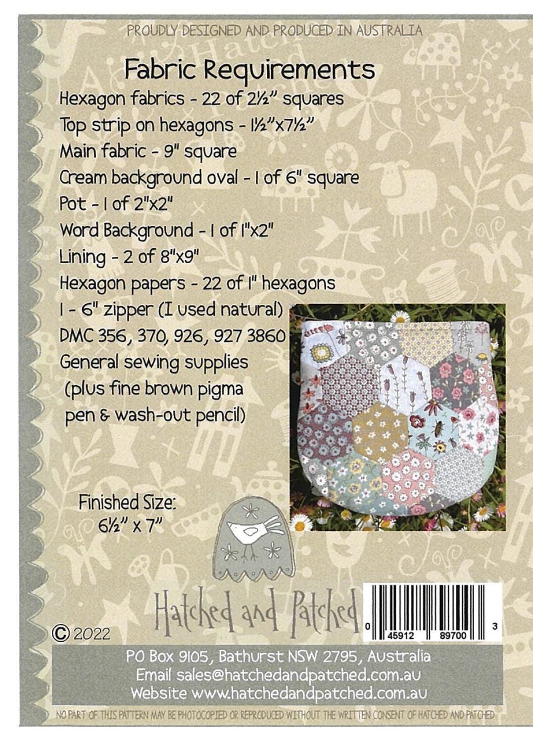 Daisy Do Pouch Pattern | Anni Downs Hatched and Patched | Embroidery ...