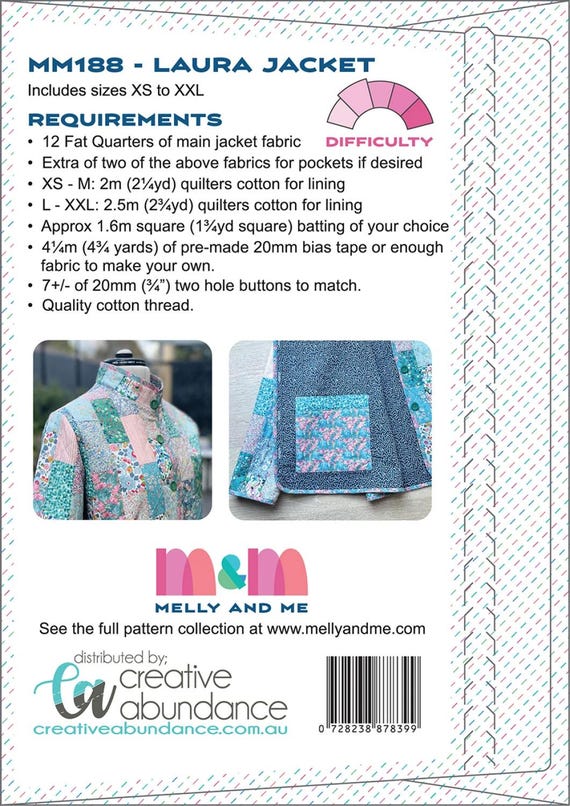 ジャケット・アウター Laura jacket Laura Jacket Pattern | Quilted Jacket | XS - XXL | From Melly & Me