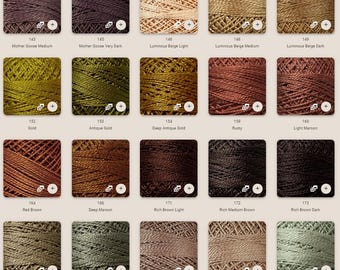 Valdani SOLID 8wt Cotton Perle Ball Singles | 1 - 159 Colors | Cotton Thread | Rusty