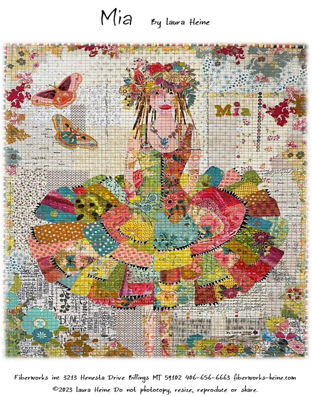Mia Collage Pattern | Laura Heine Fiberworks | 28x36 | Applique | Rusty ...