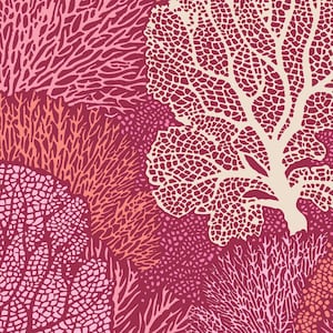 COTTON BEACH Coral Reef Coral BTY 100324 | Tone Finnanger TiLDA | Norway Beach Shells Ocean Indian Wood Block Free Pattern