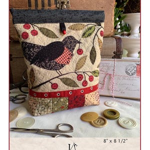 High Park Farm Pattern 2003 | Kathy Schmitz Studio | Valdani Thread Option Snap Pouch Case Embroidery Stitchery Applique | Rusty