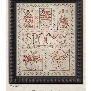 Spooky Sampler Pattern 2414 | Kathy Schmitz Studio | Thread Add On Embroidery Stitchery Applique Case | Rusty
