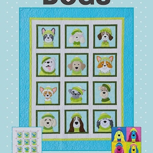 Dogs Quilt Pattern | ABD308 | Amy Bradley | Animals Dog Applique Quilt | Rusty