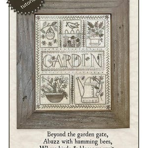 Garden Sampler Pattern | Kathy Schmitz Studio | Valdani Thread Add On Embroidery Stitchery Applique | Rusty
