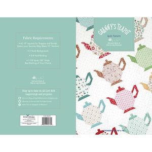 Bee in my Bonnet Granny's Teapot Quilt Pattern | Riley Blake Designs Lori Holt | Prairie Cookbook Bee Plaids