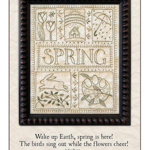Spring Sampler Pattern 2203 | Kathy Schmitz Studio | Valdani Thread Add On Embroidery Stitchery Applique Case | Rusty