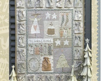 All For Christmas Advent Calendar | Wall Hanging Pattern | Anni Downs Hatched and Patched | Applique Holiday Quilt | Rusty