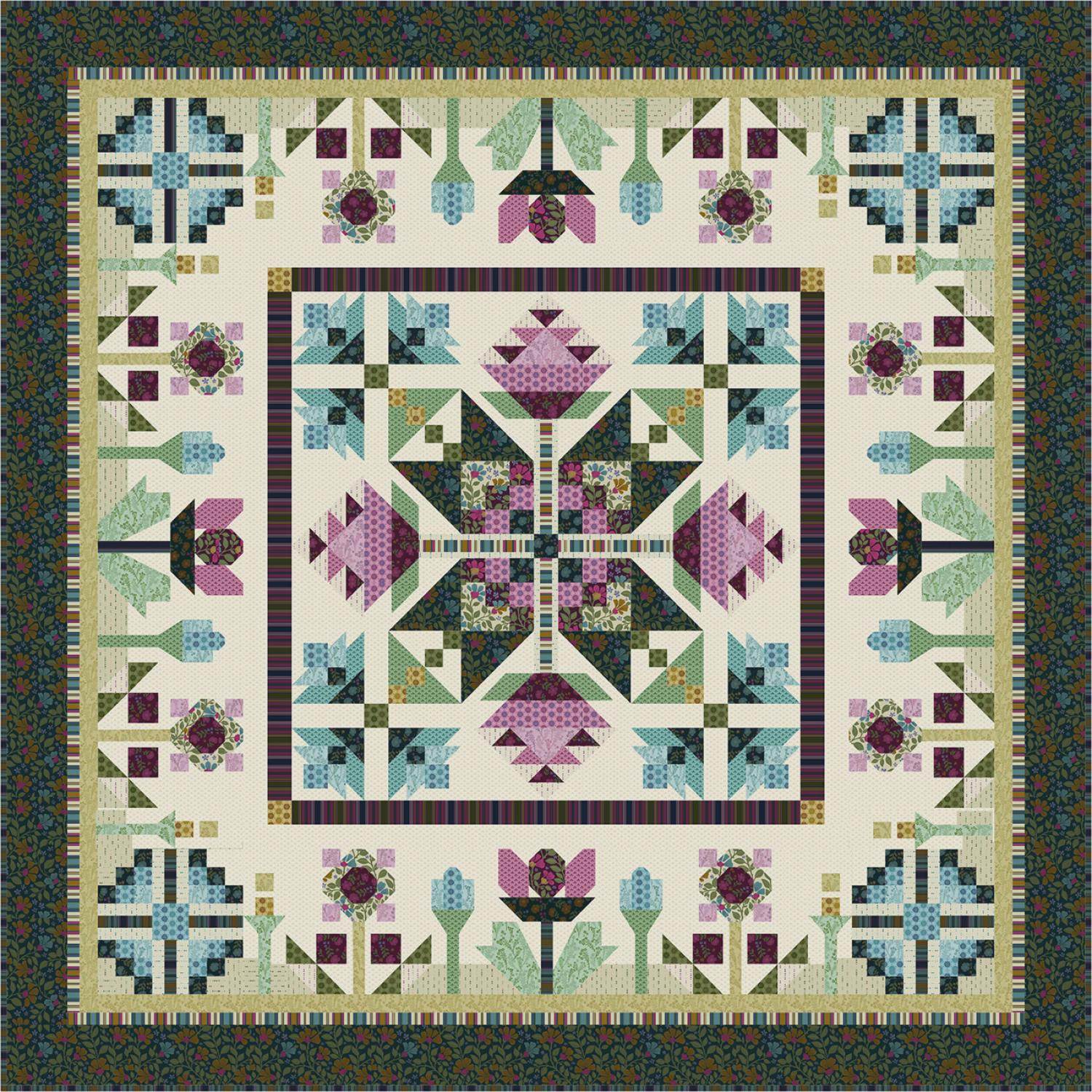 Gemma's Garden BOM Pattern | NRDGEMBOM | Nancy Rink Designs | Block of ...