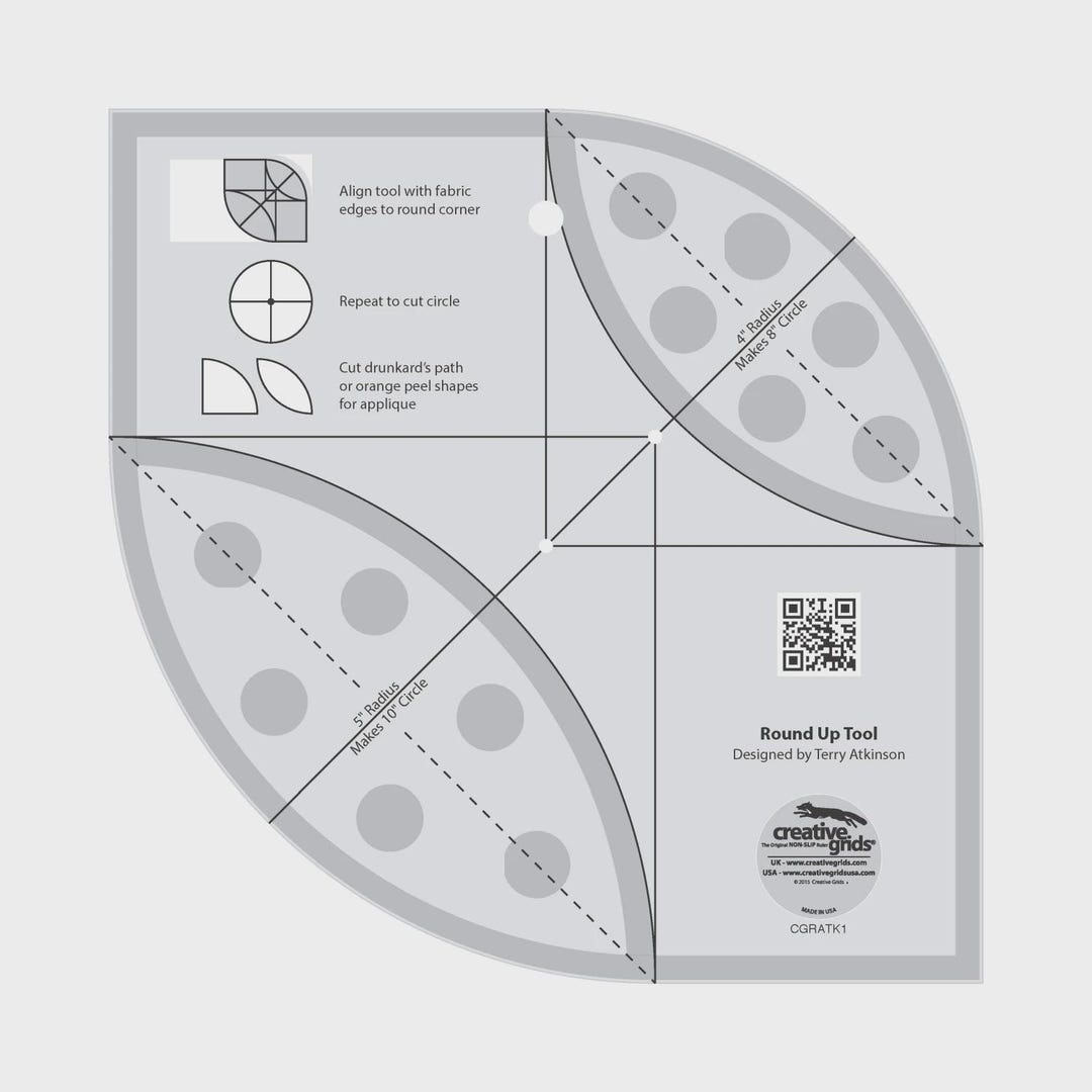 Creative Grids Quilt Ruler Circle Savvy 11-3/4in X 18-1/2in | CGRSAV1 ...