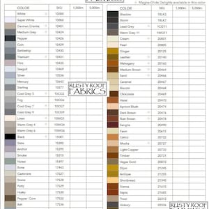 May include: Color chart for Glide 40 wt. Filament Polyester thread. The chart shows a variety of colors with their corresponding SKU numbers. The chart is divided into two sections: "Color" and "Shadow". The "Color" section includes colors like White, Super White, German Granite, Medium Grey, Pepper, Coin, Battleship, Titanium, Flint, Seagull, Silver, Mercury, Sterling, Cool Grey 3, Fog, Cool Grey 7, Cool Grey 9, Linen, Warm Grey 4, Warm Grey 6, Black, Slate, Anchor, Smoke, Nickel, Bone, Cashmere, Stone, Putty, Husky, Pepper Com, Ash, Light Grey, and Starlight. The "Shadow" section includes colors like Shadow, Storm, Lead Grey, Warm Grey 11, Cream, Pearl, Ginger, Leather, Mahogany, Medium Brown, Sand, Caramel, Biscotti, Chocolate, Hazel, Apricot Blush, Dark Brown, Rust Brown, Sangria, Fawn, Calico, Mocha, Light Copper, Timber, Vegas Gold, Dijon, Antique, Shortbread, Sienna, Sepia, Trout, Hickory, Acorn, and Cleopatra.