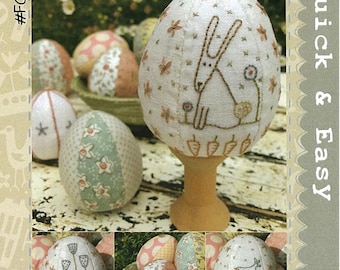 Easter Eggs Galore Pattern | Anni Downs Hatched and Patched | Embroidery Applique Bauble Ornament | Rusty
