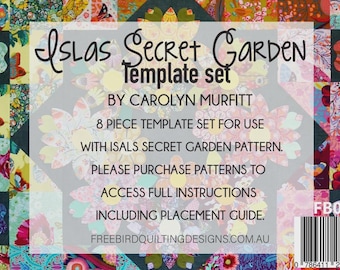 Islas Secret Garden 8 Template Set | FB028T | Applique | Free Bird Quilting Designs Carolyn Murfitt | Rusty