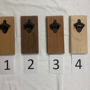 Handmade wooden bottle opener with magnetic cap catcher