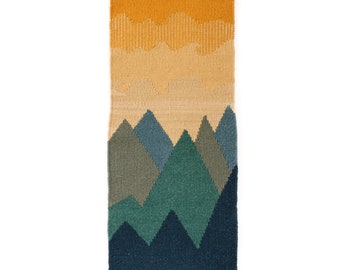 Kilim VIEW | Interior decoration | Woven decor | Handmade | Wall textile weaving | Wall rug | Moutain sunset