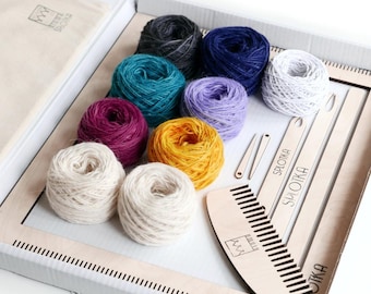 Webset | Großer Rahmen und Materialien | Komplettes Set zum Weben im Herbst