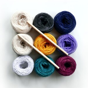 KIT for weaving | Organic wool and cotton for making tapestry | Weft and thread with hanging stick