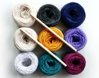 Webset | Bio-Wolle und Baumwolle für die Herstellung von Wandteppichen | Schussfaden und Garn mit Aufhängestab