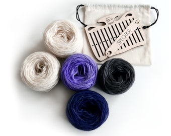 Traditionelles slawisches Set zum Weben von Gürteln | Kleines BARDKO-Set mit polnischer Wolle