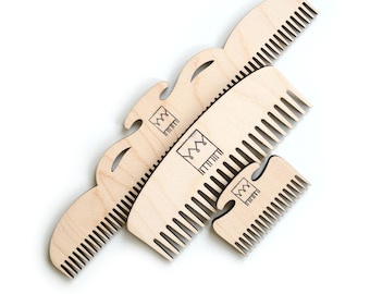 Set mit 3 Web- und Makrameekämmen – Webwerkzeuge aus Holz für Wandteppiche, Wandbehänge und Textilkunst