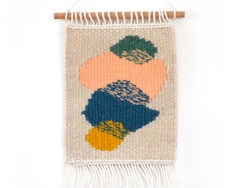 Abstrakte Kunst | Kleiner Gobelin-Kelim MILESTONE 2.0 | Gewebtes Dekor | Handgewebter Wandteppich