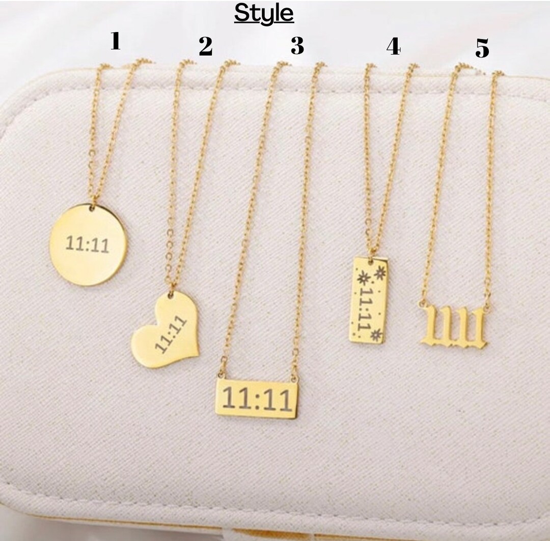Gold 1111 Angel Number Pendant Necklace Dainty Necklace Etsy