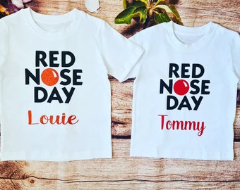 Red nose day tshirt top boy girl baby character