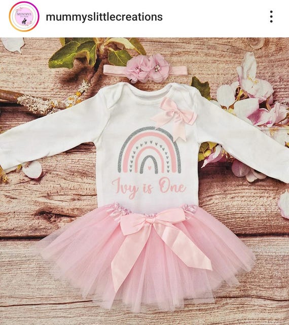 First Birthday outfit personalised one tutu vest dress baby girl 1st  birthday cake smash outfit party