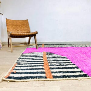 Moroccan Pink Rug, Pink Shag Rug, Moroccan Berber Rugs, Beni Ourain Moroccan Rug