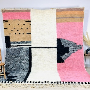 Moroccan Berber Rug, Pink Area Rug, Moroccan Shag Rug, Beni Ourain Rug