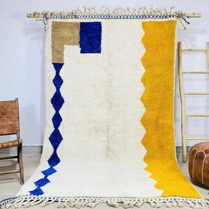 Authentic Moroccan Rug, Custom Yellow Beni Ouarain Rug, Soft wool rug
