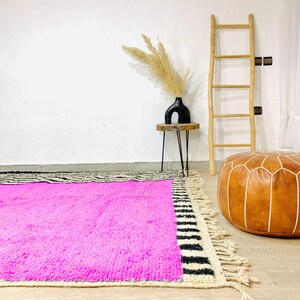 Moroccan Pink Rug, Pink Shag Rug, Moroccan Berber Rugs, Beni Ourain Moroccan Rug