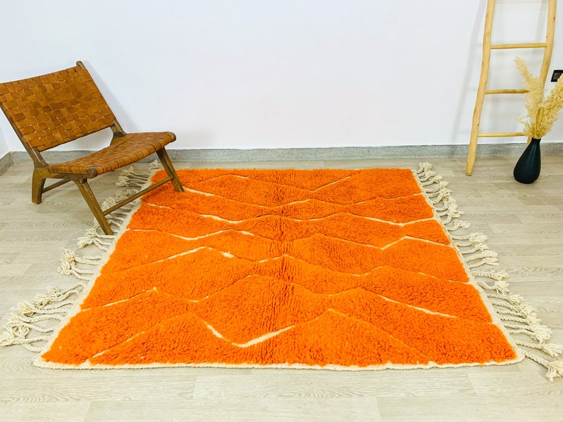Custom-made-Orange-Beni-Ouarain-Rug