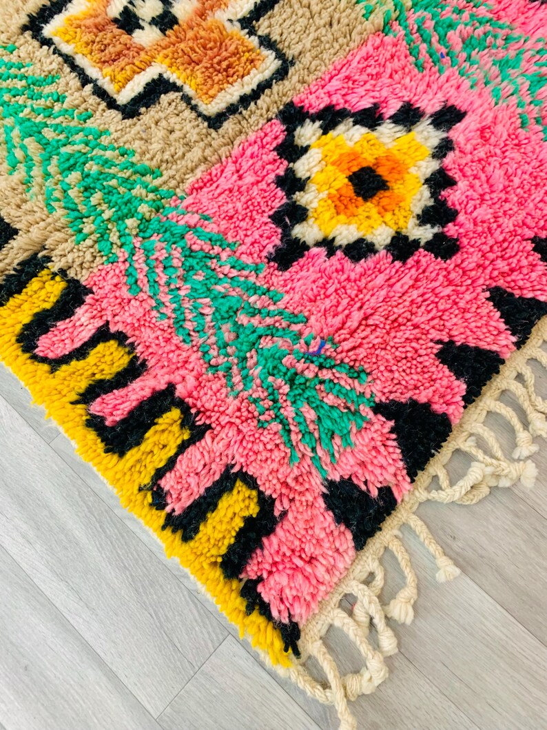 Authentic Pink Beni Ourain Rug, Custom Made Moroccan Pink Rug, Berber Pink Rug, Large Pink Area Rug