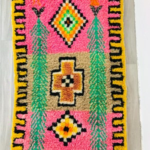Authentic Pink Beni Ourain Rug, Custom Made Moroccan Pink Rug, Berber Pink Rug, Large Pink Area Rug