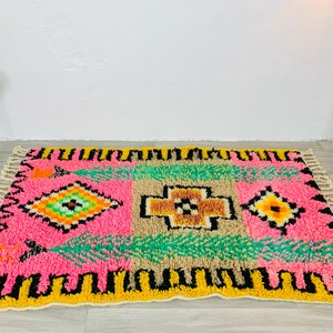 Authentic Pink Beni Ourain Rug, Custom Made Moroccan Pink Rug, Berber Pink Rug, Large Pink Area Rug