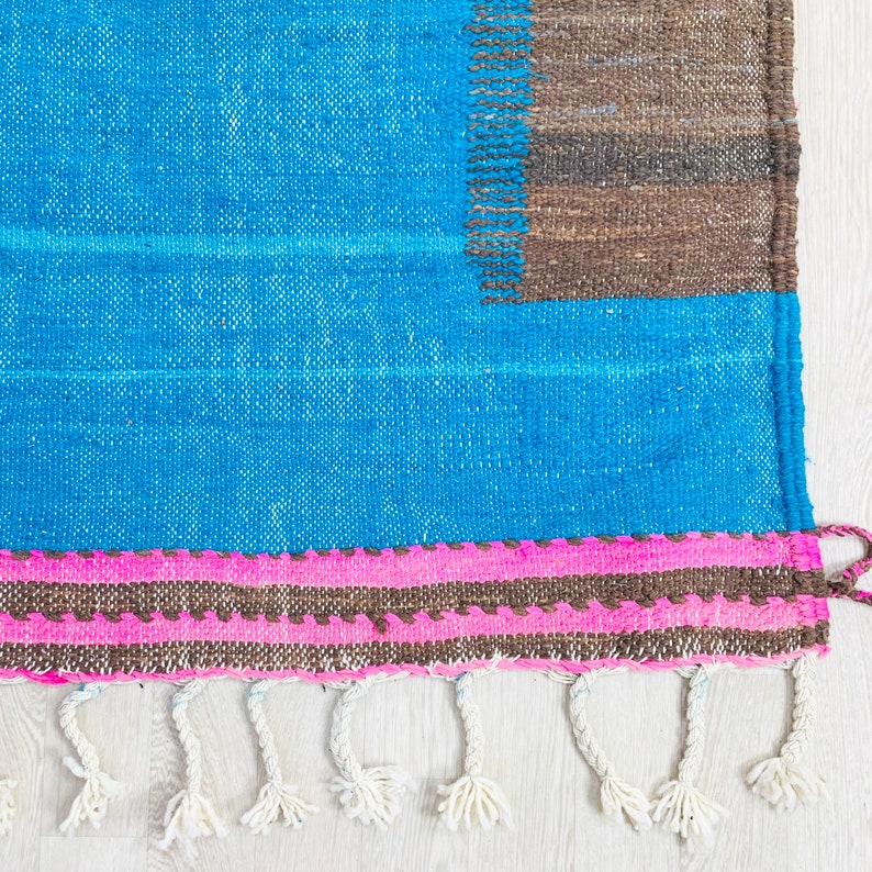 AMAZING KILIM RUG - Flatweave Kilim Woven Rug - Brown and Pink kilim, kilim Area Rug, Moroccan Kilim Rug