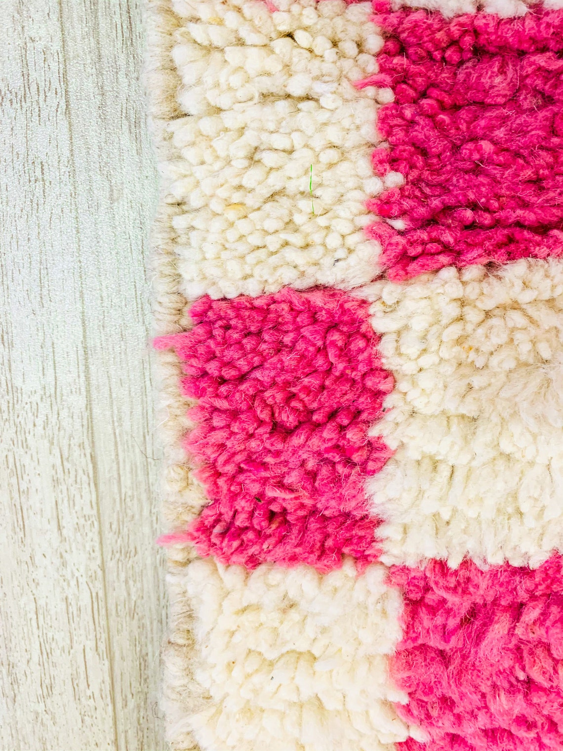 Pink Moroccan Checkered Area Rug Checkerboard Handmade Etsy