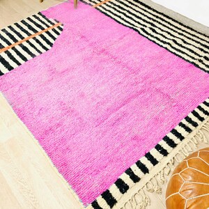 Moroccan Pink Rug, Pink Shag Rug, Moroccan Berber Rugs, Beni Ourain Moroccan Rug