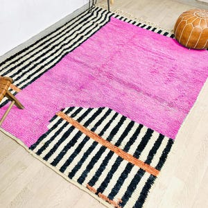 Moroccan Pink Rug, Pink Shag Rug, Moroccan Berber Rugs, Beni Ourain Moroccan Rug