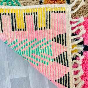 Authentic Pink Beni Ourain Rug, Custom Made Moroccan Pink Rug, Berber Pink Rug, Large Pink Area Rug