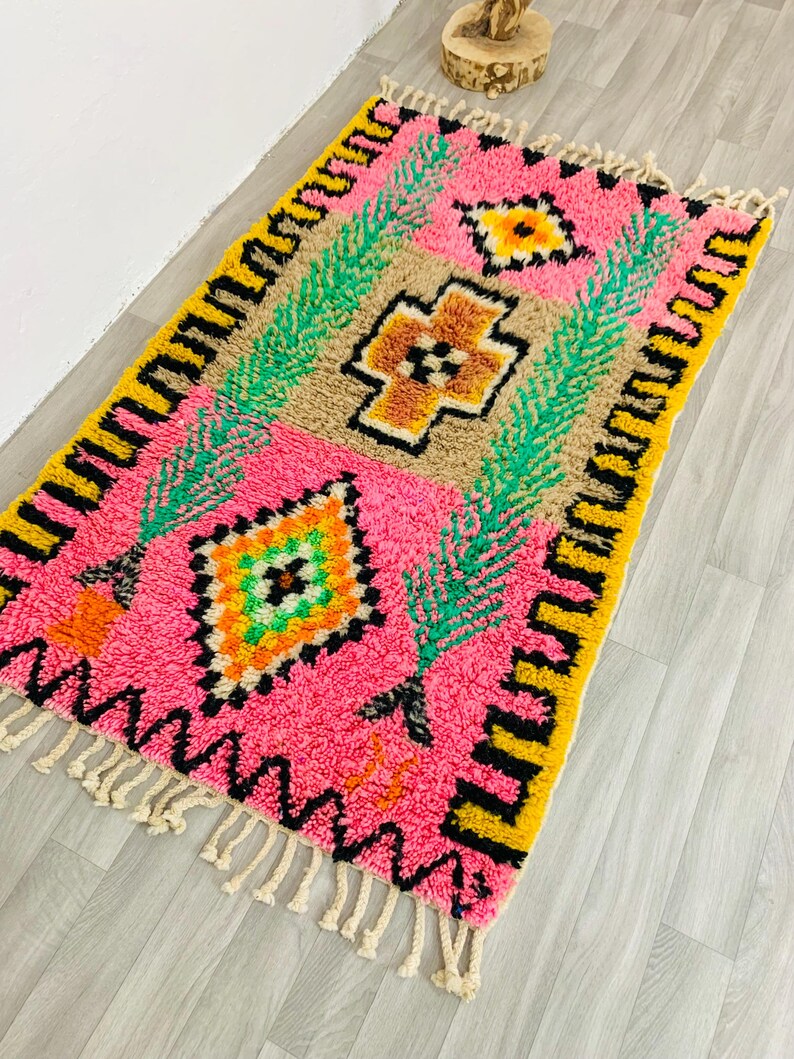 Authentic Pink Beni Ourain Rug, Custom Made Moroccan Pink Rug, Berber Pink Rug, Large Pink Area Rug