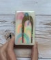 floating rainbows/tiny rainbow art/house blessing/rainbow baby gift/inspire/original encaustic painting/inspirational art/kid/baby room/gold 